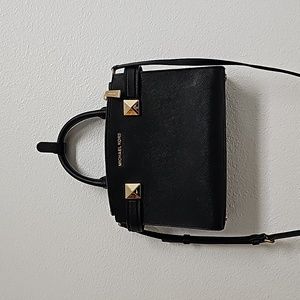 Black Michael Kors 8x13 bag with Gold Hardware